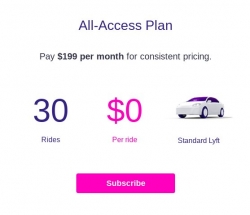 리프트의 월정액 기반 가입형 상품 요금제 (출처: Janko Roettgers 트위터 계정)