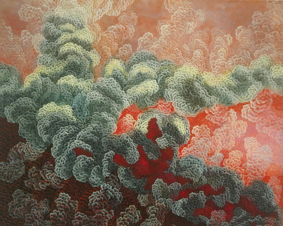 윤겸, Vertigo, oil on canvas, 130.3 x 162.2cm, 2014 (출처: 윤승갤러리)
