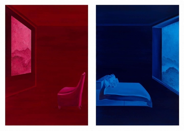 김수연, Coexisting space, 233.6 ×80.3cm, oil on canvas, 2017