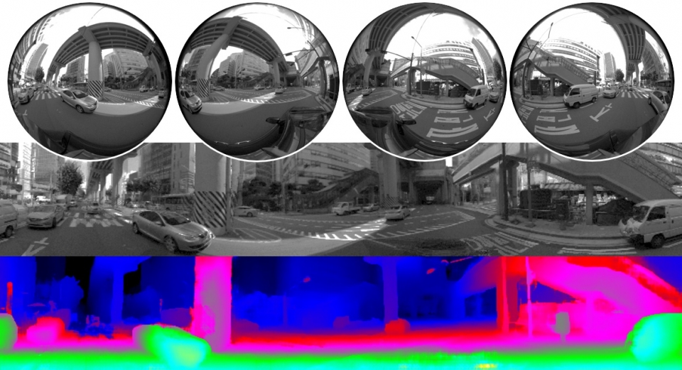 멀티플아이 외부 전방향 거리 측정 촬영 화면. (출처: 멀티플아이)
