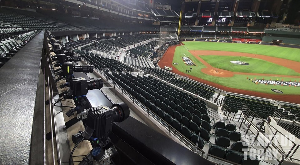 2020년 MLB 월드시리즈 현장에 설치된 카메라. (출처: 본투글로벌센터)