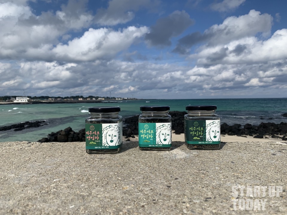 예비창업패키지 참여 기업 '제주세요'의 깻잎차. (출처: 제주센터)