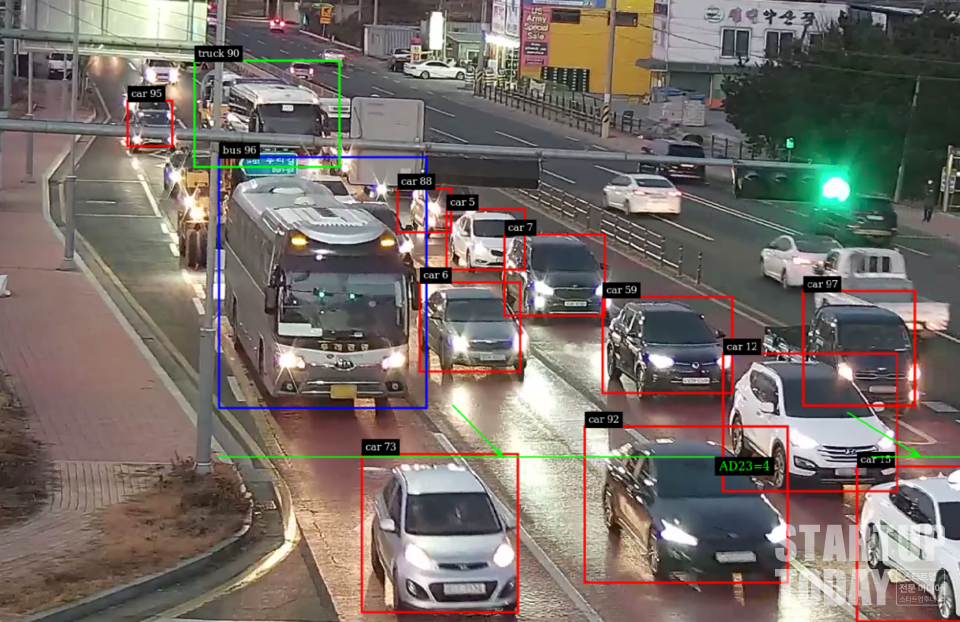 교통 체증 완화 실증 모습. (사진=블루포인트파트너스)