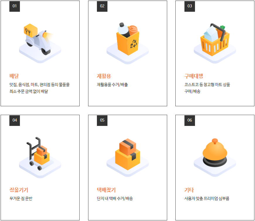 미고에서 제공 중인 서비스. (사진=미고 홈페이지 갈무리)