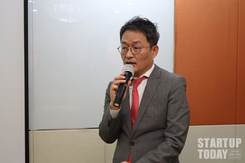장인혁 케이디씨 대표는 7일 오전 서울 강남 카이트타워 14층에서 열린 제386회 선명부동산융합포럼에서 ‘조합운영 및 관리 실무 사례’를 주제로 강연했다.(사진=스타트업투데이)