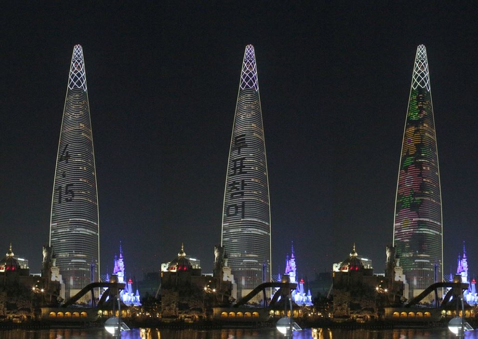 리앤컴퍼니가 제작한 롯데월드 미디어 파사드-Bright Facade Project(사진=리앤컴퍼니코리아)