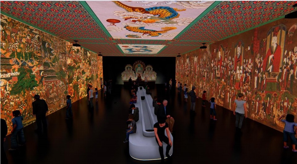 석가모니의 삶과 세계를 미디어아트로 부활시킨  전시 공간 '부처의 세계'(사진=뉴콘텐츠플랫폼)