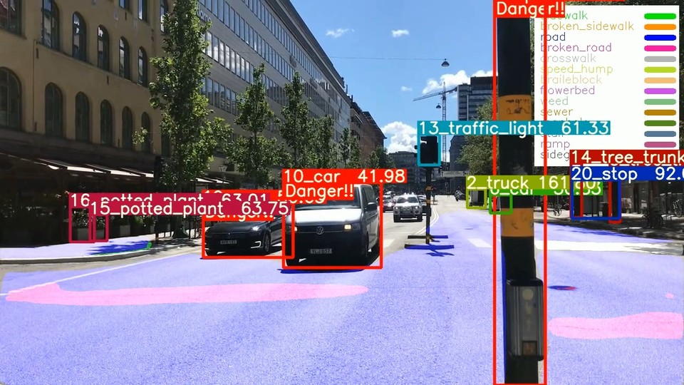 블루시그널 솔루션이 단일 카메라로 다각도에 보여지는 자동차의 멀티 속도, 객체 트래킹을 보여주고 있다(사진=블루시그널)