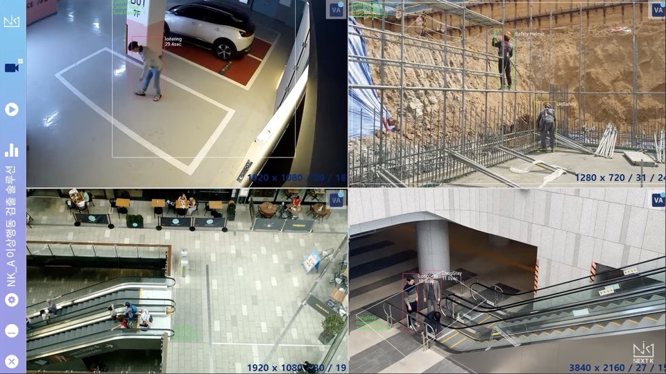 넥스트케이의 대표 솔루션인 ‘NK-AI’는 배회, 쓰러짐, 폭력, 침입, 체류, 안전모 착용 등 다양한 이상행동 검출을 통해 사고 예방이 가능하다(사진=넥스트케이 유튜브 영상 갈무리)