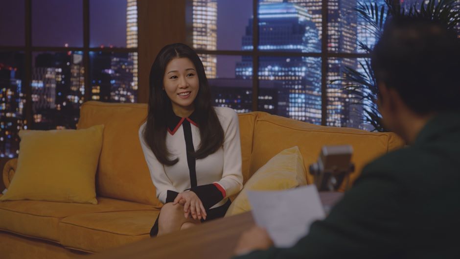 KB라이프 광고 영상 화면 갈무리. 디오비스튜디오가 AI로 구현한 젊은 시절의 배우 윤여정(사진=디오비스튜디오)