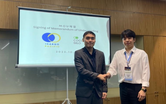 코코넛사일로가 필리핀 마닐라 SMZ컨벤션센터 아우라에서 진행된 ‘2023년 한-필리핀 XR 기업교류회’에 참가해 자체 개발한 디지털 물류 플랫폼의 기술력을 소개했다(사진=코코넛사일로)